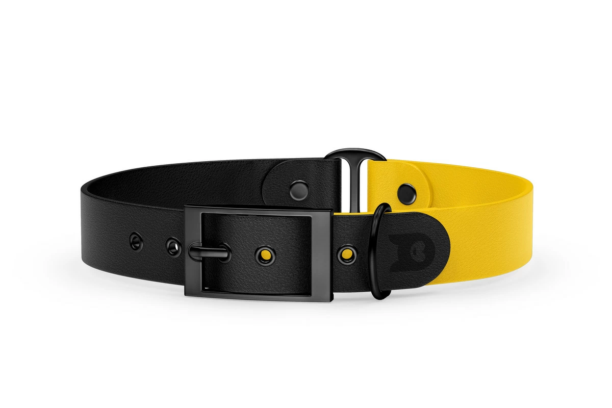 Obojek pro psa Duo - černá / žlutá s černými komponenty