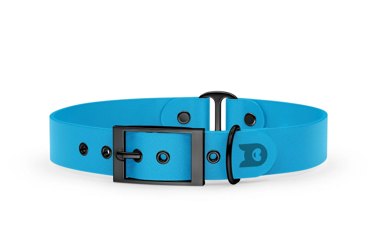Obojek pro psa Duo - světle modrá / světle modrá s černými komponenty