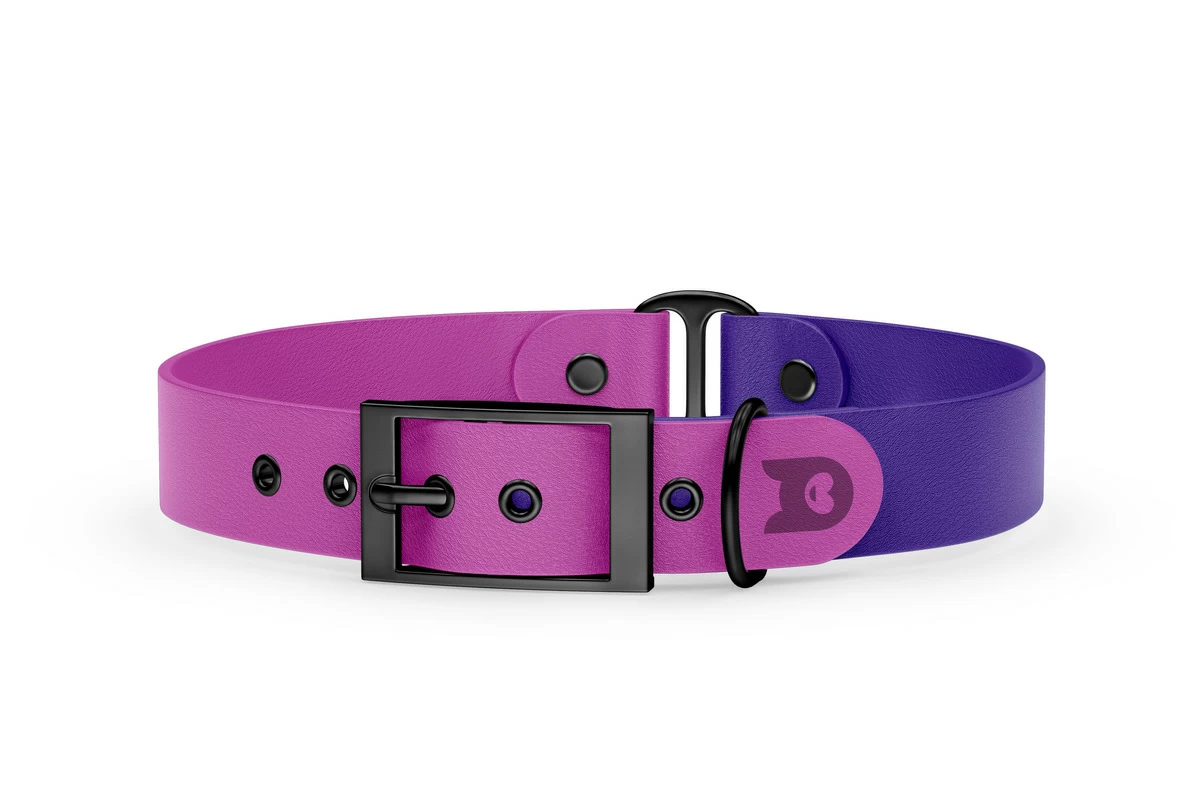 Obojek pro psa Duo - světle fialová / fialová s černými komponenty