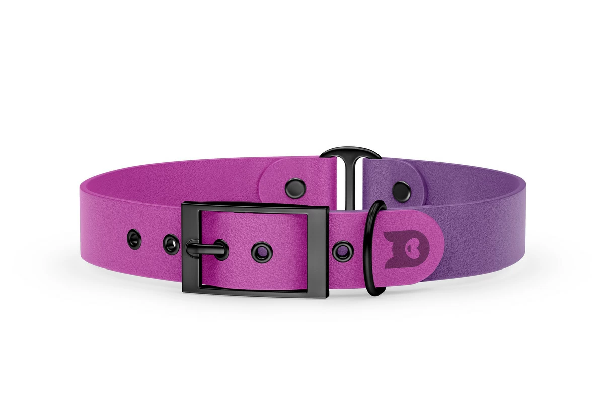 Obojek pro psa Duo - světle fialová / purpurová s černými komponenty