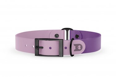 Obojek pro psa Duo - šeříková / purpurová s černými komponenty