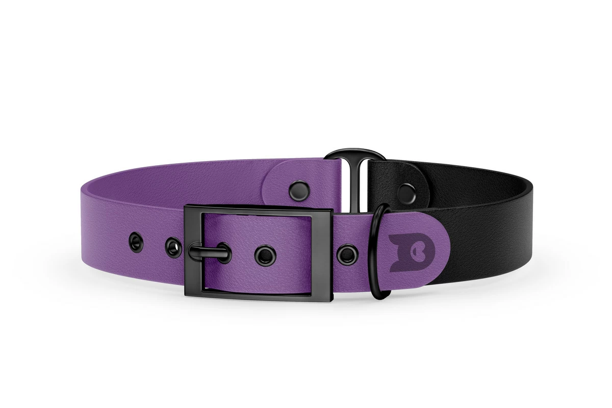 Obojek pro psa Duo - purpurová / černá s černými komponenty