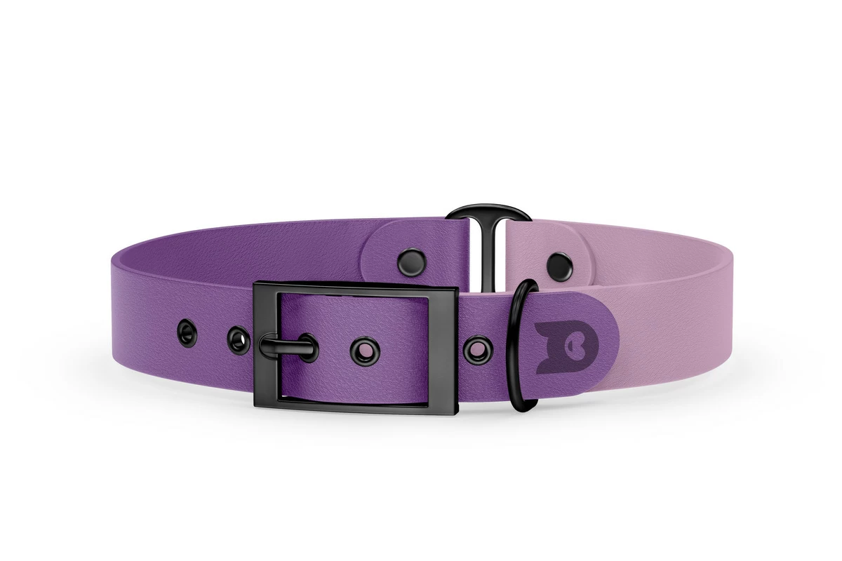 Obojek pro psa Duo - purpurová / šeříková s černými komponenty