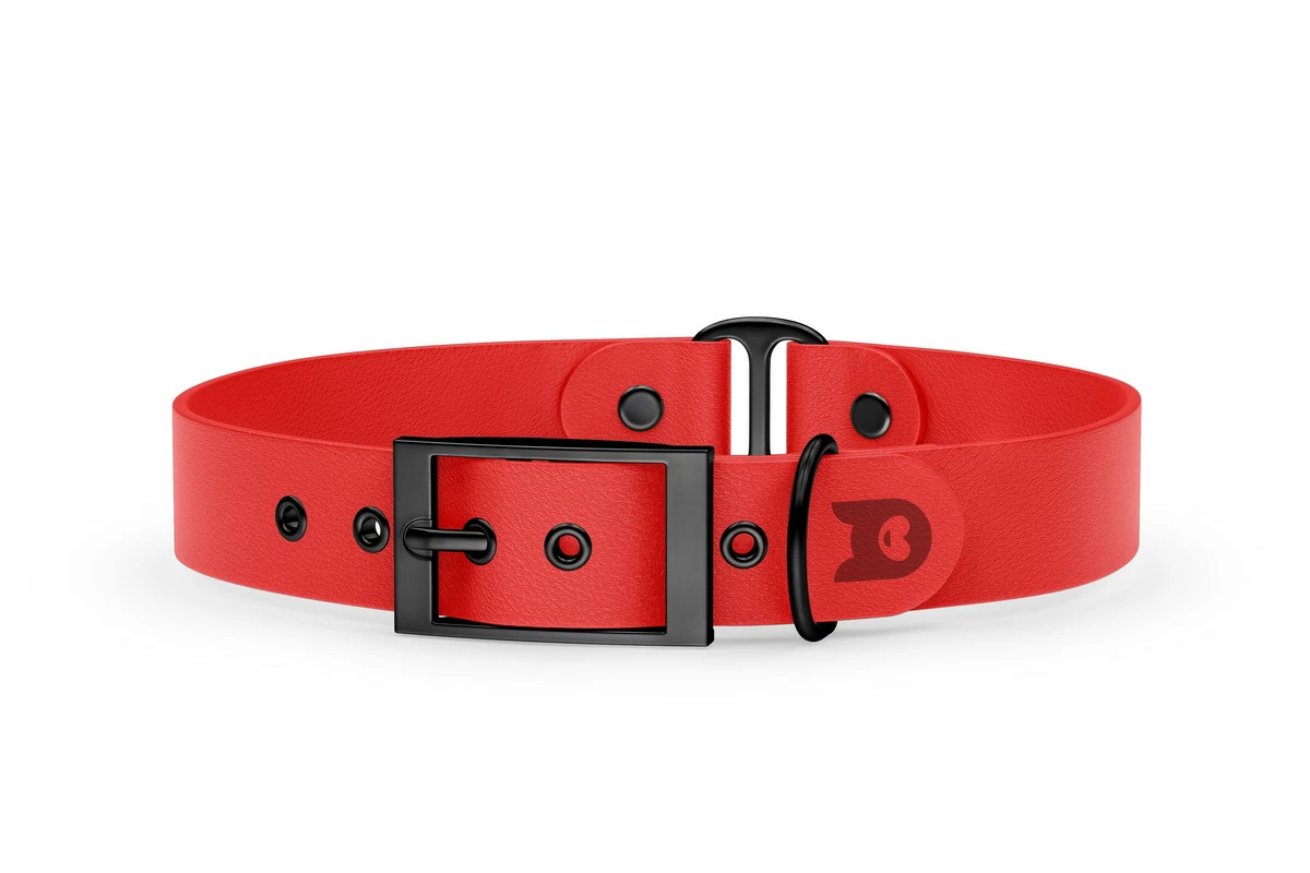 Obojek pro psa Duo - červená / červená s černými komponenty