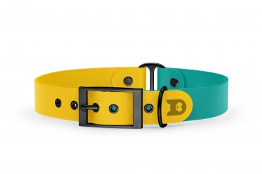 Obojek pro psa Duo - žlutá / pastelově zelená s černými komponenty