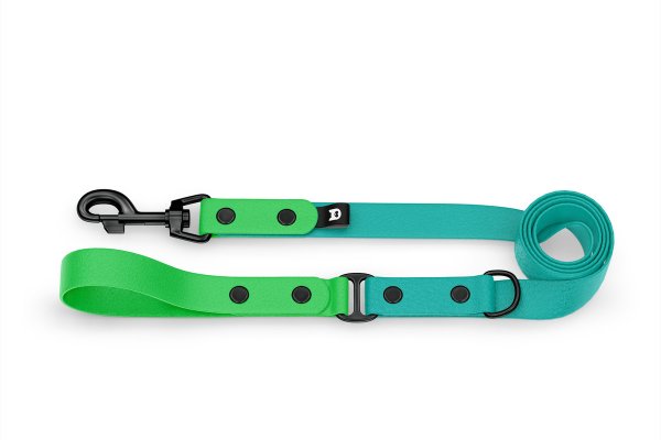 Vodítko pro psa Duo - neonově zelené / pastelově zelené s černými komponenty