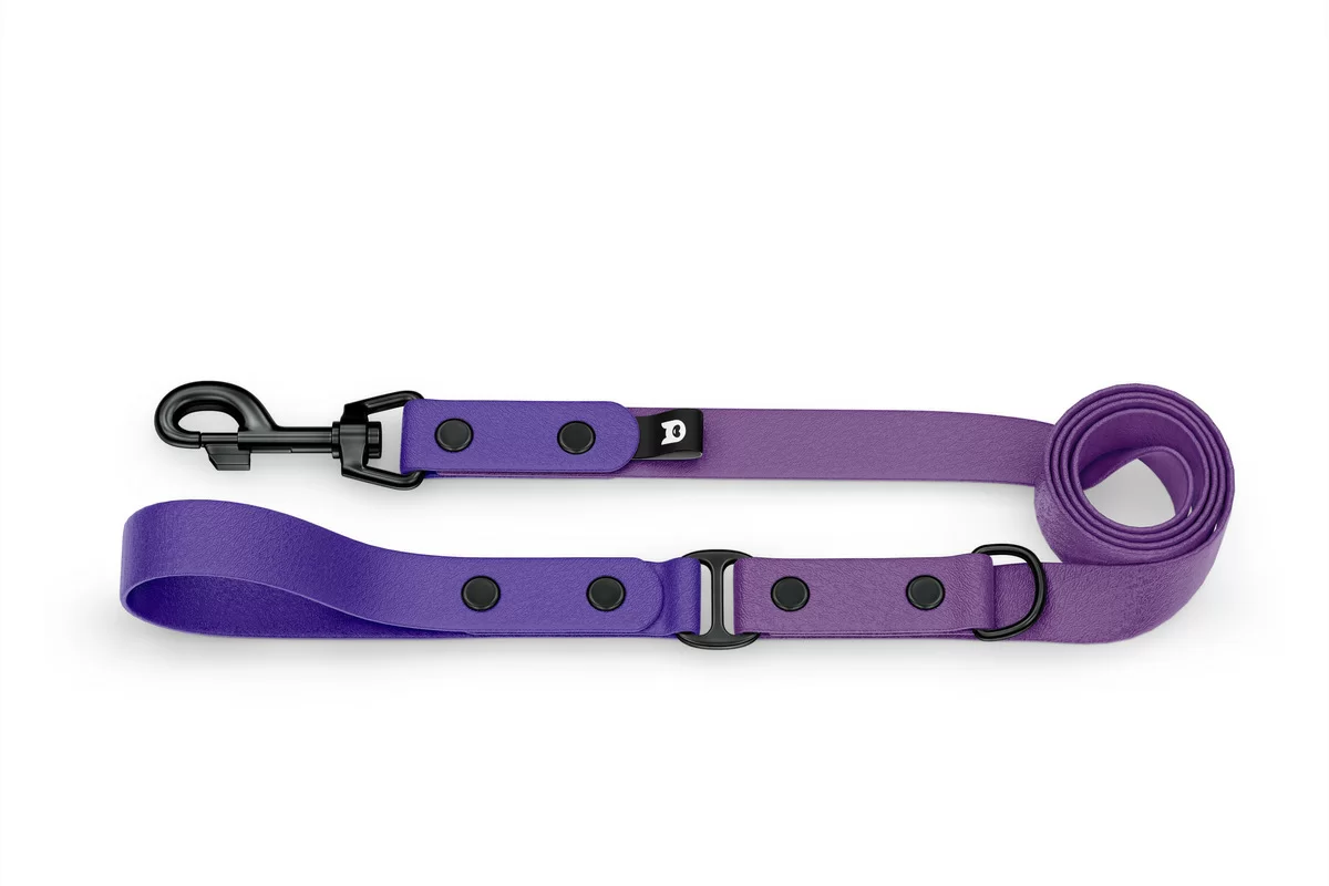 Vodítko pro psa Duo - fialové / purpurové s černými komponenty