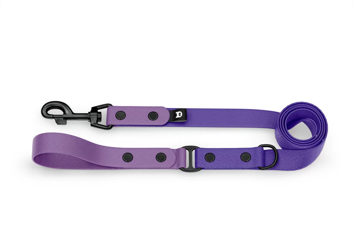Vodítko pro psa Duo - purpurové / fialové s černými komponenty