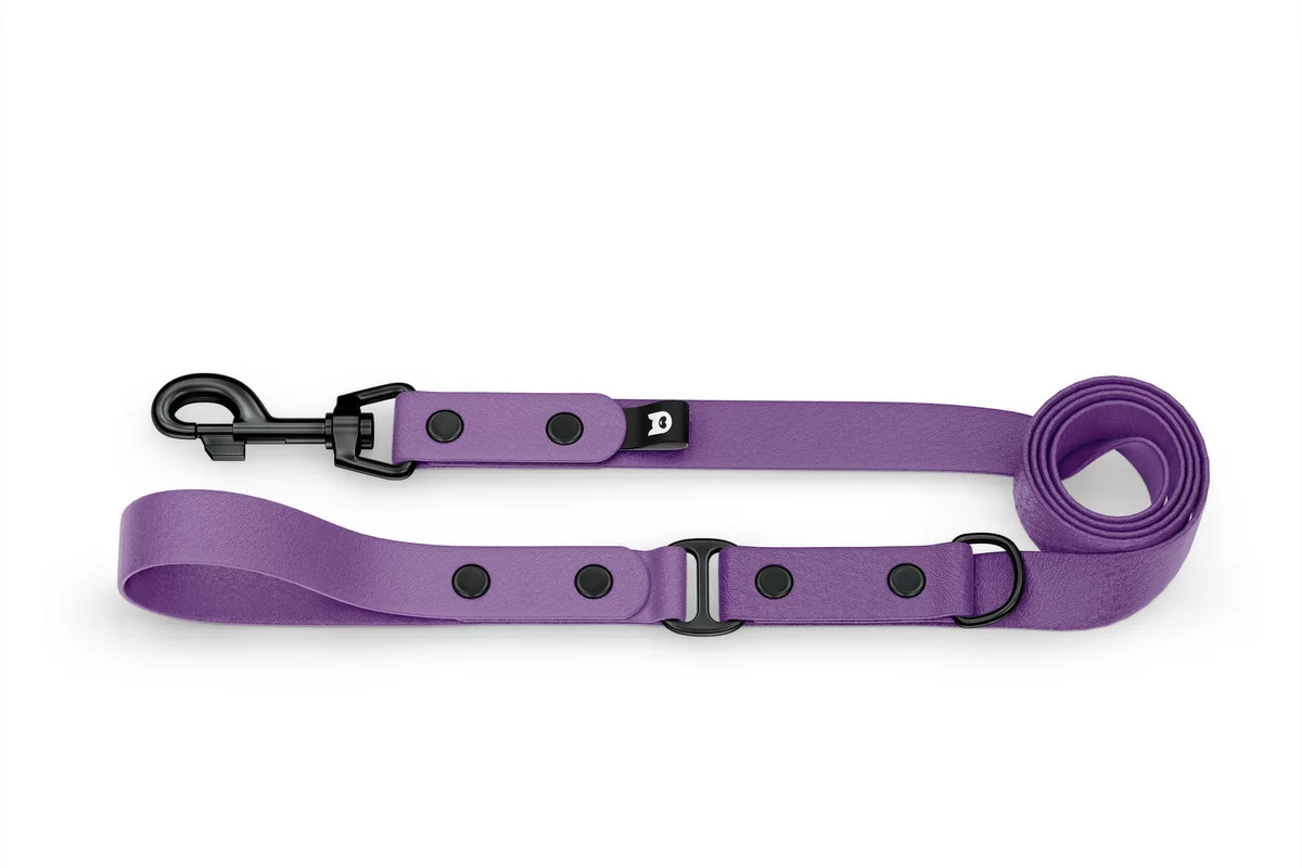 Vodítko pro psa Duo - purpurové / purpurové s černými komponenty