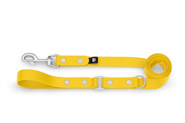 Vodítko pro psa Duo - žluté / žluté se stříbrnými komponenty