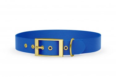 Obojek pro psa Adventure - modrý se zlatými komponenty