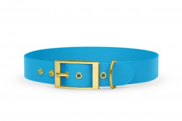 Obojek pro psa Adventure - světle modrý se zlatými komponenty