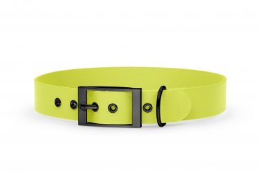 Obojek pro psa Adventure - neonově žlutý s černými komponenty