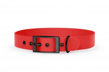 Obojek pro psa Adventure - červený s černými komponenty
