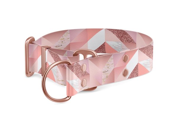 Polostahovací obojek pro psa Martingale kolekce Pink Marble