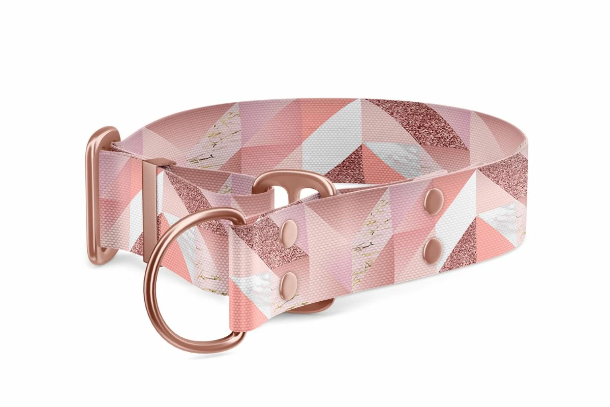 Polostahovací obojek pro psa Martingale kolekce Pink Marble