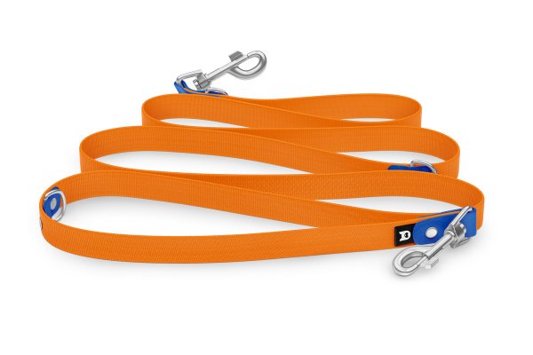 Vodítko pro psa Reduce - modré / oranžové se stříbrnými komponenty