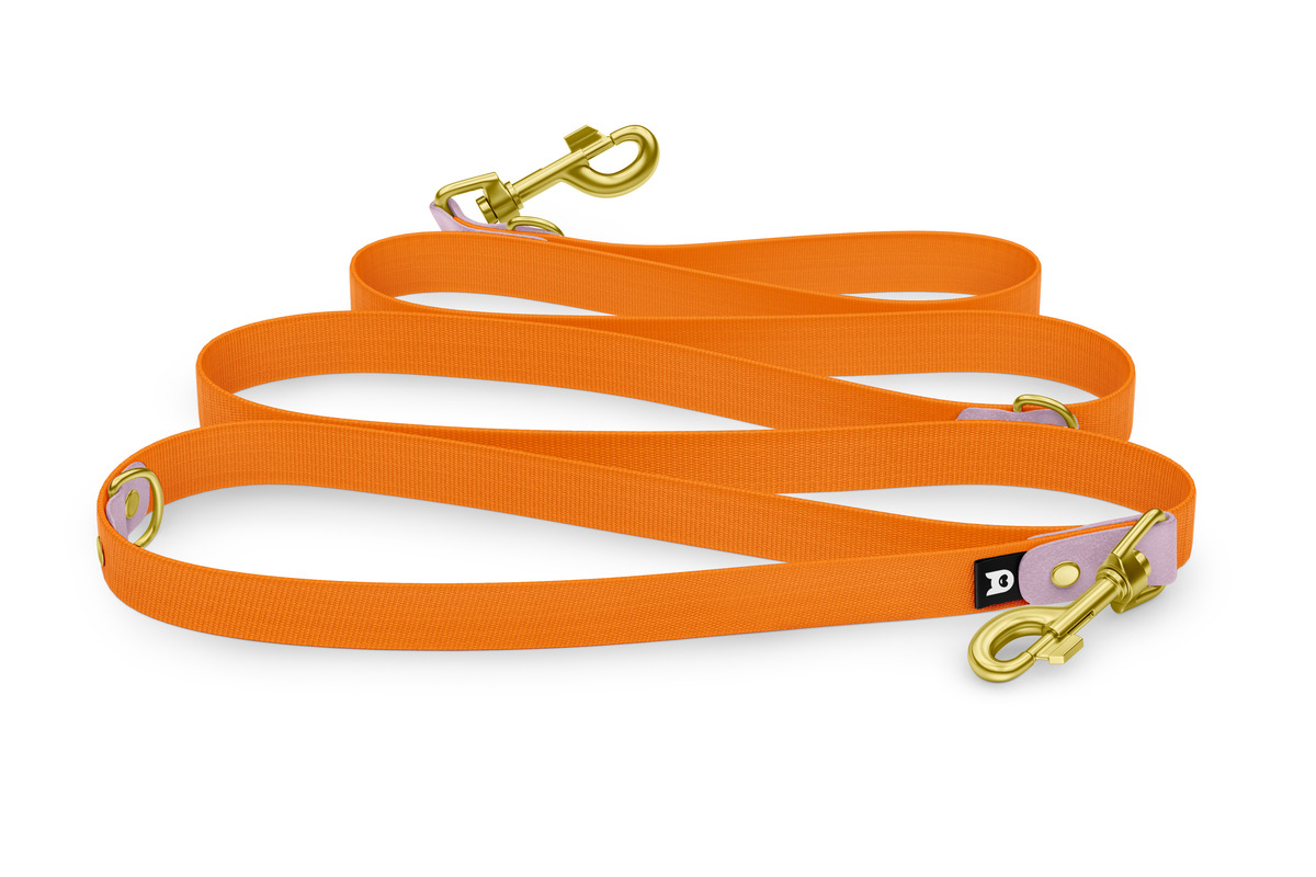 Foto Vodítko pro psa Reduce - šeříkové / oranžové se zlatými komponenty