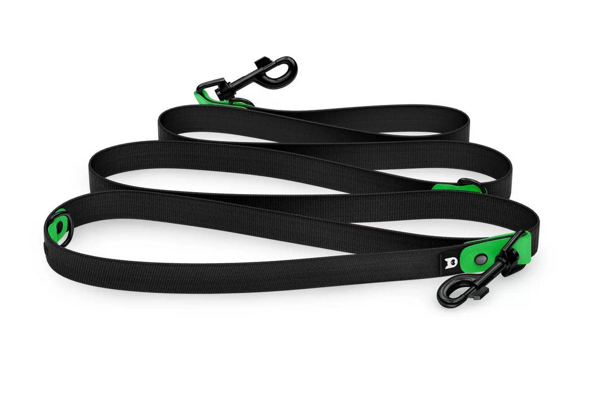 Vodítko pro psa Reduce - neonově zelené / černé s černými komponenty