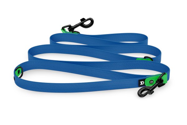 Vodítko pro psa Reduce - neonově zelené / modré s černými komponenty