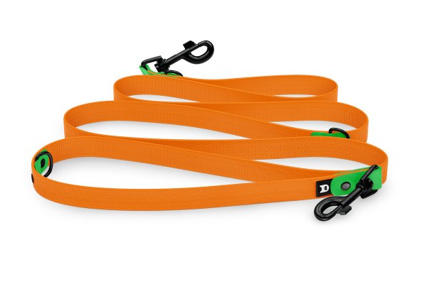 Vodítko pro psa Reduce - neonově zelené / oranžové s černými komponenty