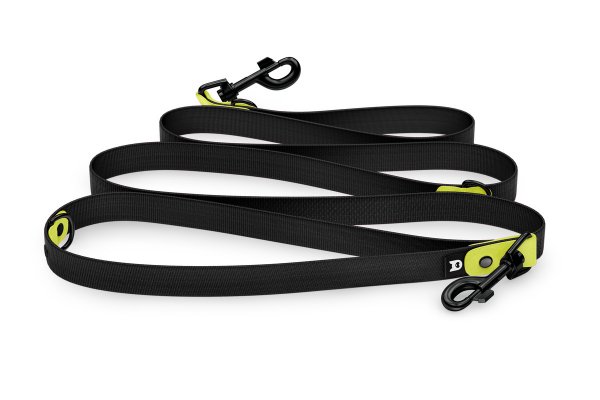 Vodítko pro psa Reduce - neonově žluté / černé s černými komponenty