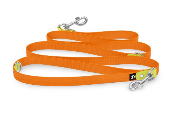 Vodítko pro psa Reduce - neonově žluté / oranžové se stříbrnými komponenty