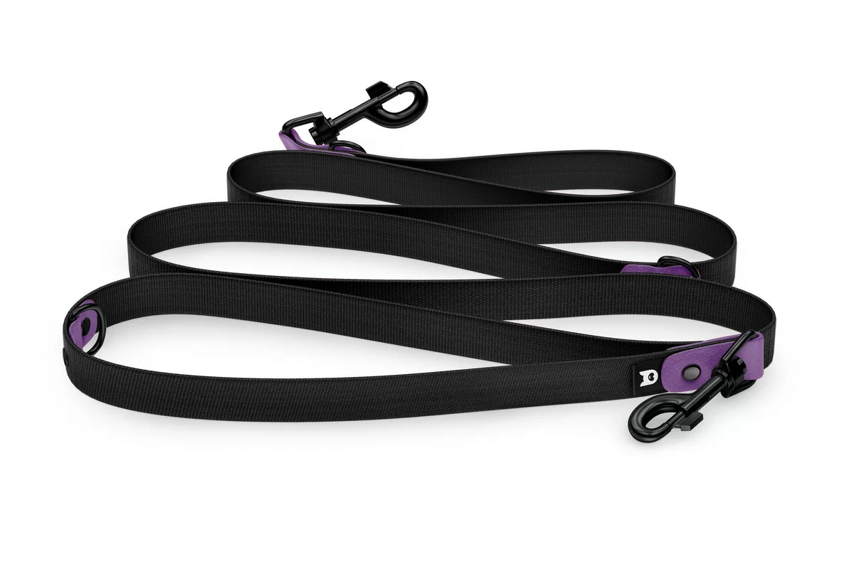 Vodítko pro psa Reduce - purpurové / černé s černými komponenty