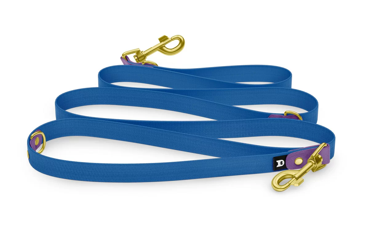 Vodítko pro psa Reduce - purpurové / modré se zlatými komponenty